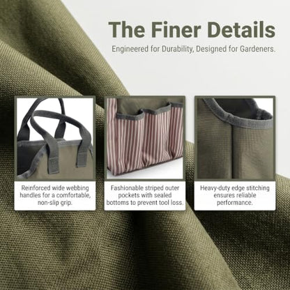Multi-Pocket Gardening Tool Tote Bag Canvas Garden Organizer with Large Capacity Pouch Durable Tool Carrier for Yard & Patio - color: Cloth-Bag
