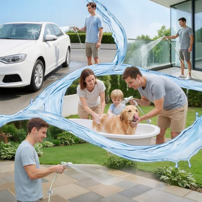 100 FT Retractable Garden Hose, Heavy Duty Wall Mounted Water Hose Reel - color: White