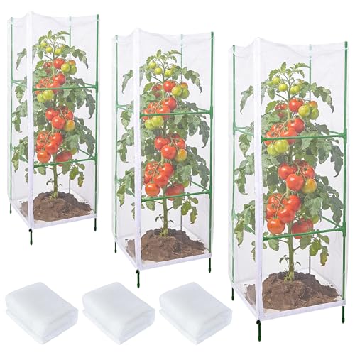3Pcs 55"×19.7" Garden Bird Netting Plant Cover for Square Plant Cage - size: Square Cage Covers（Cover Only）