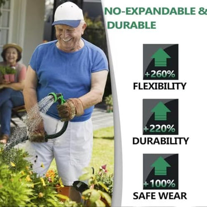 Upgraded 50FT Expanding Garden Hose with 10 Pattern Spray Nozzle