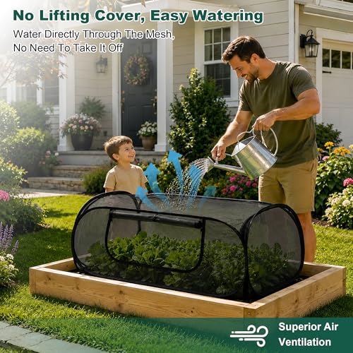 2-Pack Raised Garden Bed Covers, Pop-Up 30% Shade Mesh, 45 x 22 x 17.7 in - color: Black