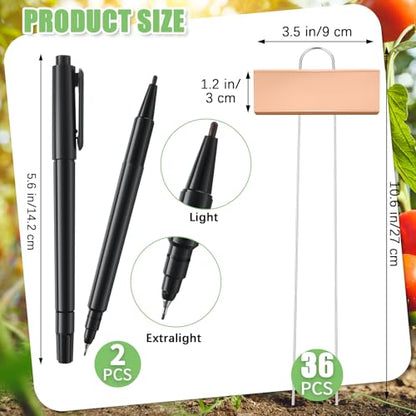 Maitys 38 Pcs Metal Plant Markers Outdoor, Rose Gold Label with Black Ink - color: Rose Gold Label With Black Ink