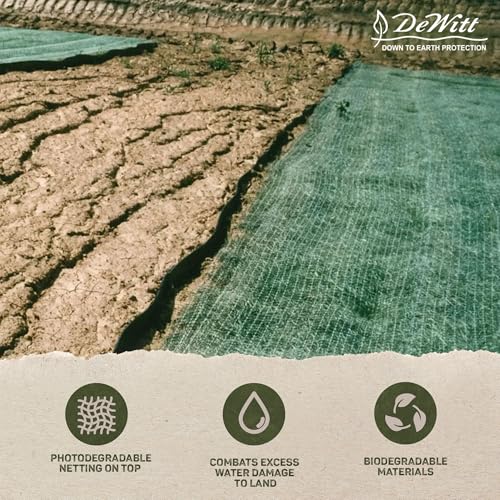 Dewitt Single Net Excelsior Erosion Blanket, Green, 4 x 112.5 Feet, 5-Pack - size: 5 Rolls