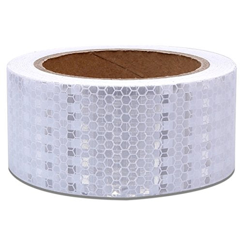 AISEY 2" X 30ft Reflective Tape White Outdoor High Vis Conspicuity Safety Tape, Reflector Tape Trailer Waterproof - size: 2" x 30 Feet