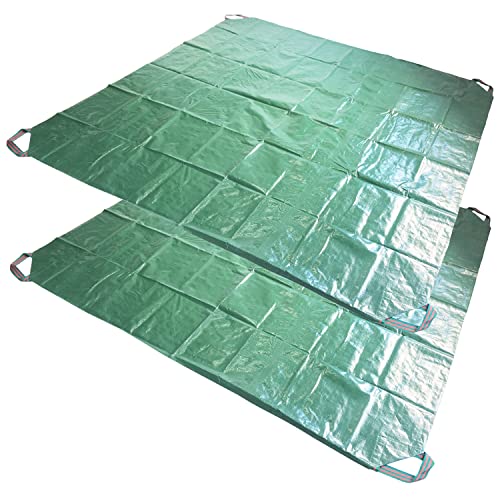 2-Pack 7x7ft Yard Garden Leaf Tarp 4 Handles Waterproof Tarps for Sandbox Cover,Lawn Debris,Yard Waste Tarp,Landscape Pruning,Leaf Hauler,Outdoor Camping Tarps,Tent Footprint,Patio Table,FirePit Cover
