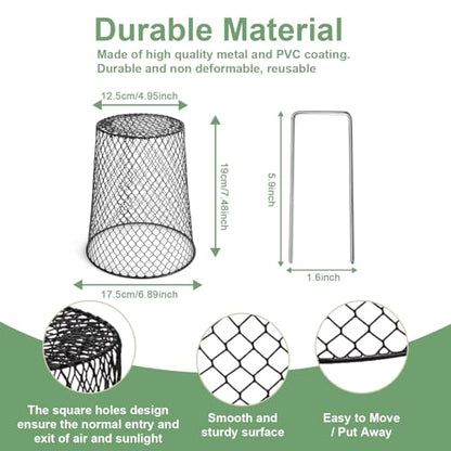 10 Pcs 6.8"×7.4" (Multiple Sizes/Quantities Available) Seedling Plant Protectors from Animals, Chicken Wire Plant Cage Garden Cloche to Protect Plants Vegetables from Rabbits Squirrels Chicken - size: 6.8"×7.4"