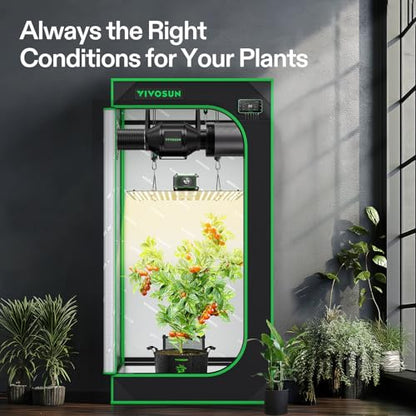 VIVOSUN Smart Grow Tent Kit 2x2, 1-Plant WiFi-Integrated Grow Kit System - size: 24"x24"x48"