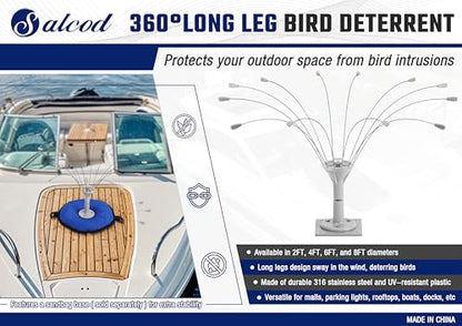 Salcod Bird Deterrent Outdoor, 360° Wind-Powered Stainless Steel Rods, 8ft - size: 8 ft