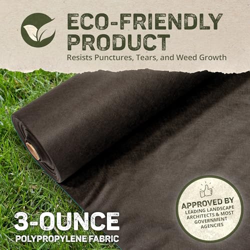 DeWitt Weed-Barrier Pro 3 oz Landscape Fabric, Black, 4 x 300 Feet – Heavy-Duty Weed Control and Ground Cover for Gardens, Beds, Mulch, Outdoor Landscaping, and Yard Areas