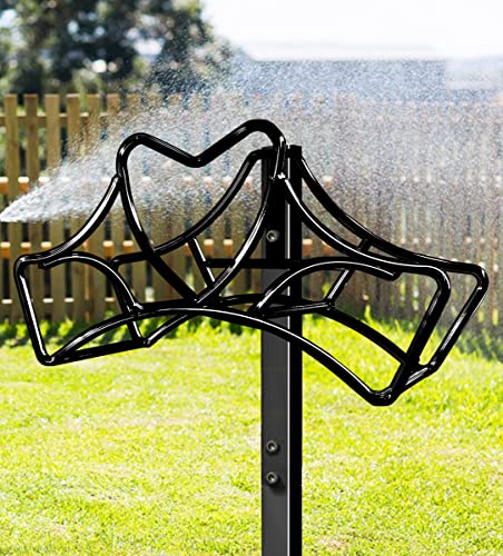Artigarden Outdoor Garden Freestanding Hose Holder Stand, Heavy Duty Metal Water Pipe Storage Rack Stake for Backyard, Black - style: Heart Style