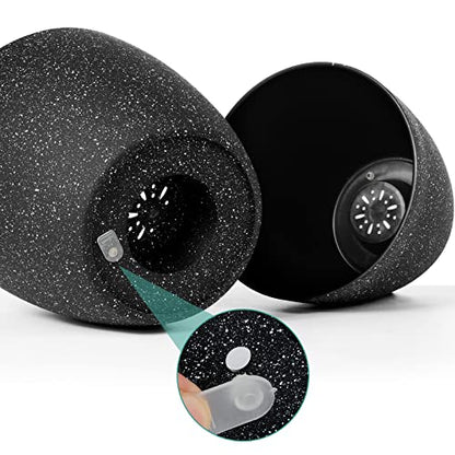 Vanavazon Plant Pots 9/8/7 Inch Set of 3 Flower Pots Indoor Outdoor Plastic Planters with Drainage Hole and Tray (Speckled Black) - color: Black