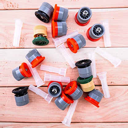 24 Pieces Variable Arc Nozzle, Replacement Pop-up Sprinkler Heads Compatible with Most of Adjustable Pop Up Sprinklers Spray Head for Garden Lawn Irrigation High Efficiency (10AN, 12AN, 17AN) - size: 10AN, 12AN, 17AN
