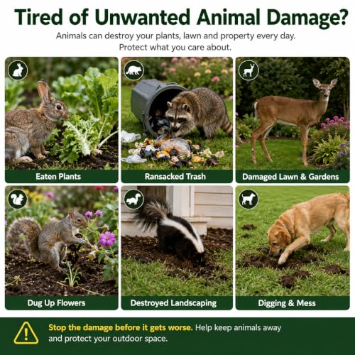 Deer Repellent Devices,2026 Cat Deterrent Outdoor with Motion Sensor 1 Pack