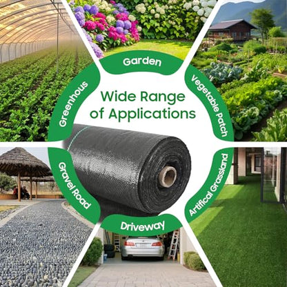 Weed Barrier Landscape Fabric, Black, 4ft x 100ft