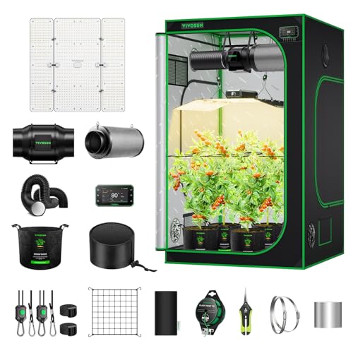 VIVOSUN Smart Grow Tent Kit 4x4, 4-Plant WiFi-Integrated Grow System - size: 48"x48"x80"