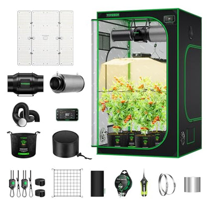 VIVOSUN Smart Grow Tent Kit 4x4, 4-Plant WiFi-Integrated Grow System - size: 48"x48"x80"