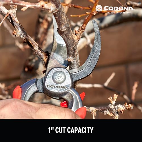 Corona Tools DualCUT Forged Steel Bypass Hand Pruner – 1″ Cutting Capacity Garden Pruning Shears for Branch & Stem Cutting - size: 1 in