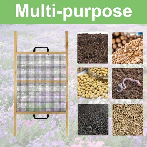 Large Soil Sifter,Rock Sifter, Soil Sifter for Gardening,Compost Sifter for Sand, Leaves & Compost, Fits Wheelbarrow
