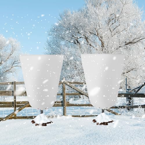 4 Pcs Plant Covers Freeze Protection 35.4" x 59", White - color: White