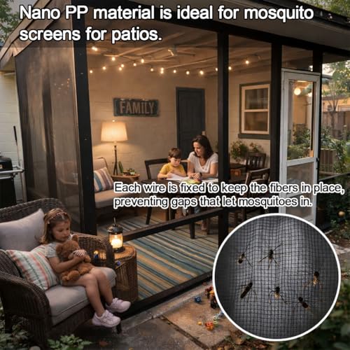 Garden Mesh Netting, 10’ x 20’ Extra-Thick Mosquito Netting for Patio - size: 10FT x 20FT
