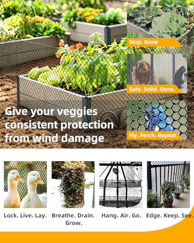 16" x 88.3ft Plastic Chicken Wire Tree Protectors Black HDPE Mesh Fencing - size: 88.3FT