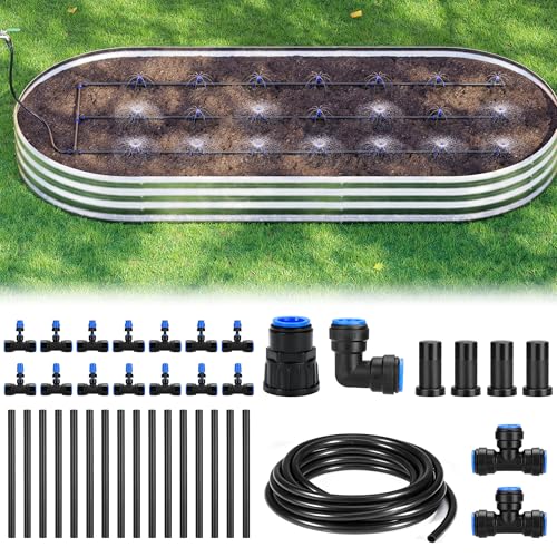 HIRALIY Raised Bed Drip Irrigation Kit, Medium