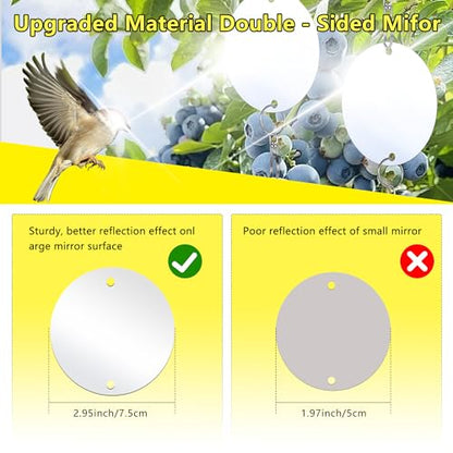 Reflective Bird Scare Discs,Anti-Birds Collision,24 Set Double-Sided Reflectors Scare Devices,Keep Pigeon and Migrant Bird Away,Suitable for Garden, Porch,Floor-to-Ceiling Windows - size: 24 count