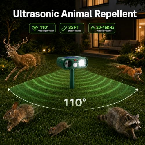 Newly Solar Ultrasonic Animal Repellent, Deer Repellent Devices Outdoor