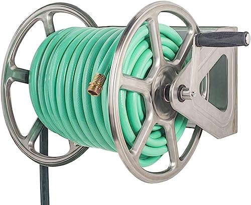 Liberty Garden Products 709-S2 Hose Reel, Stainless Steel - color: Stainless Steel
