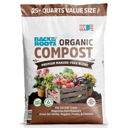 Back to the Roots 25.7qt (1 Cubic ft) Organic Premium Compost - size: 25.7 quart, style: Compost