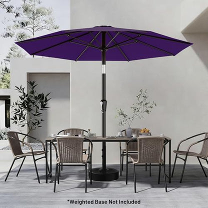 AreShark 9FT Outdoor Patio Umbrella with Tilt and Crank, Dark Purple - color: Dark Purple, size: 9ft