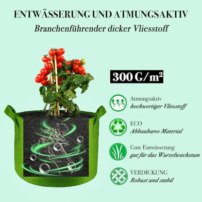 7 Gallon Grow Bags, Colorful Fabric Plant Grow Bags - size: 7 Gallon
