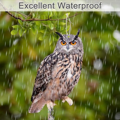 5 Pack Hanging Outdoors Reflective Scarer Away Owl Device to Keep Animals Pigeon Woodpecker Away from Patio Garden - color: Brown-5