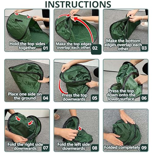 2Pcs Foldable Pop Up Leaf Collector, Miniature Leaves Pickup and Loader Bag - color: 2Pc-28'' x 20''