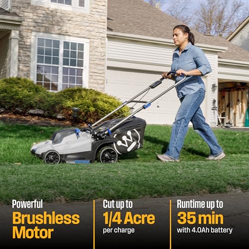 Westinghouse 40V 18 Inch Brushless Cordless (Push) Lawn Mower, 6 Height Positions, 2 4.0Ah Batteries and Charger Included - style: 40V 18" Mower