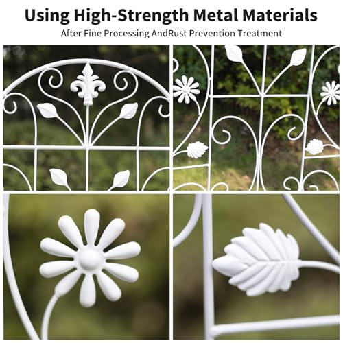 70.8" Metal Garden Trellis for Climbing Plants, 2 Pack White - color: White