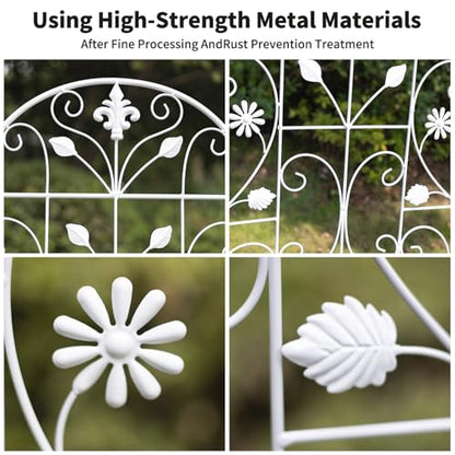 70.8" Metal Garden Trellis for Climbing Plants, 2 Pack White - color: White