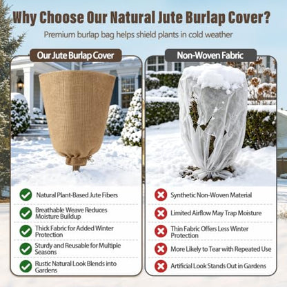 Riare 4 Packs 40 × 47 Inch Large Winter Plant Cover Bags with Drawstring - size: 40 × 47 Inch