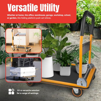 MaxWorks 80877- Foldable Platform Truck Push Dolly 660 lb. Weight Capacity