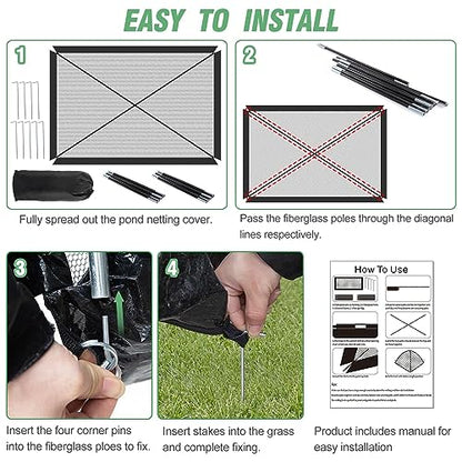 Alphatool 8 x 10 Ft Pond Netting for Koi Ponds - size: 8 x 10 Ft