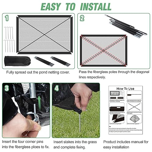 Alphatool 7 x 9 Ft Pond Netting for Koi Ponds - size: 7 x 9 Ft