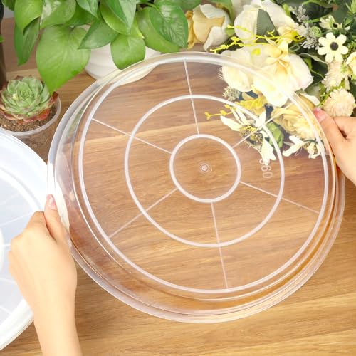 FUIJOL 4 Pack Clear Plant Saucer 20 Inch, Durable Plant Drip Trays Saucers for Pots, No Holes Water Catcher Trays for Indoor Outdoor Planter, Sturdy Base Plate(20", Clear) - size: 20"-4Pack