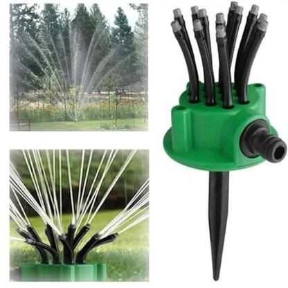 360° Automatic Garden Sprinkler, Multi-Head Lawn Watering Sprayer for Roof Cooling, Garden Irrigation Tool