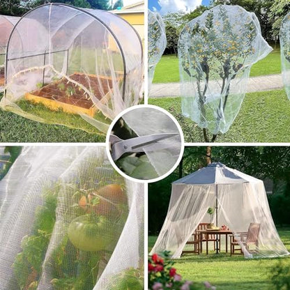 Fine Mesh Garden Netting for Protection, 10'x50' Vegetable Crop Covers Netting for Protect Fruits, Plants, Flowers, Greenhouse Cover Net, Patio Gazebo Screen Barrier - color: 10ft X 50ft