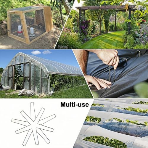 50 Pack Garden Stakes, U-Shaped Tent Stakes, Galvanized Landscape Staples, Ground Stakes, for Landscaping Securing Weed Barrier Fabric, Irrigation Tubing, Holding Fence, Tarpaulin - size: 50pcs