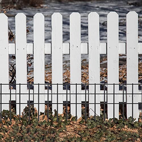 32x10-inch No Dig Animal Barrier Fence, 20 Pack Black Dig Protective Fence with 1.5 inch Spike spacing, Dog/Rabbit/Groundhog Underground Defence, for Outdoor Garden Patio - size: 32x10-20P black