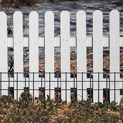 32x10-inch No Dig Animal Barrier Fence, 20 Pack Black Dig Protective Fence with 1.5 inch Spike spacing, Dog/Rabbit/Groundhog Underground Defence, for Outdoor Garden Patio - size: 32x10-20P black