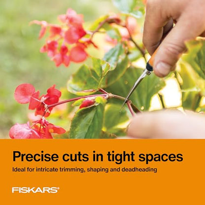 Fiskars 6" Curved Micro-Tip Pruning Snips, Garden Scissors For Tight Spaces, Curved (Pack of 6) - style: Curved Snips (Pack of 6)
