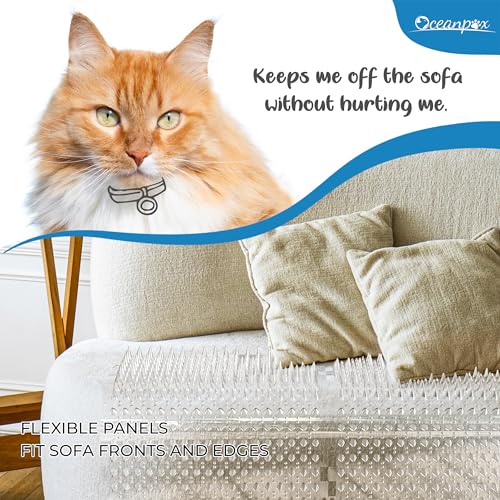 Scat Mats for Cats, 16 Pack 16" x 13" Clear Cat Spike Mats with 1" Spikes and 100 Stickers, Over 23 Sq Ft Indoor Outdoor Barrier for Long Counters, Sofas, Windowsills and Garden - size: 16 pack