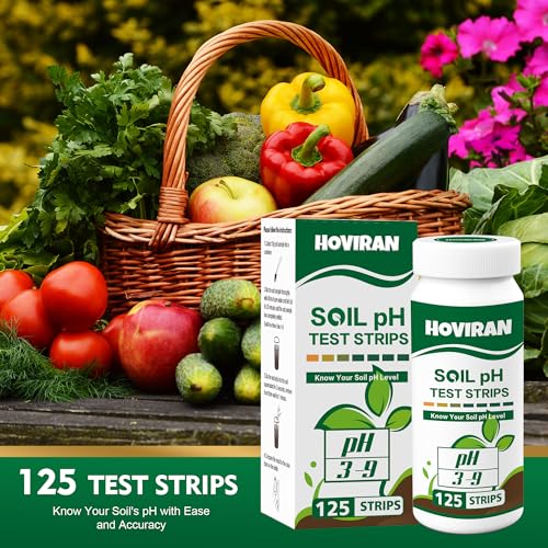 Soil pH Test Kit-125 Soil pH Test Strips (3-9 Range) for Gardens Lawns - color: Soil pH Test Strips